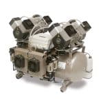 EKOM DK50 2x4VR/110/M kompresszor, membrános vagy adszorpciós légszárítóval, fogászati rendelők számára