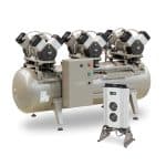 EKOM DK50 3x4VR/M kompresszor, adszorpciós vagy hűtős légszárítóval, fogászati rendelők számára