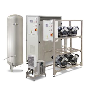 Compresor EKOM DK50 4x4VRT S/M, cu carcasa de insonorizare si uscator de aer, cabinete stomatologice