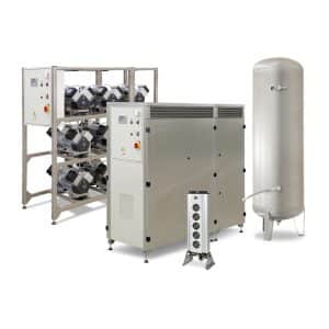 Compresor EKOM DK50 9x4VRT S/M, carcasa de insonorizare, uscator de aer cu adsorbtie, pentru clinici stomatologice