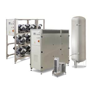 Compresor EKOM DK50 9x4VRT S/M, carcasa de insonorizare, uscator de aer prin refrigerare, pentru clinici stomatologice